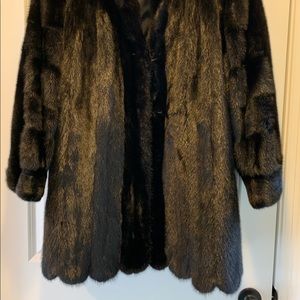 Custom made short black mink coat